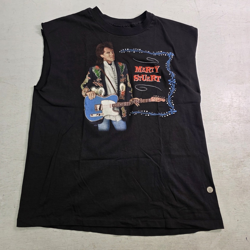 Vintage 1994 Marty Stuart Tour T-Shirt Mens XL Cut Sleeves AS-IS Single Stitch